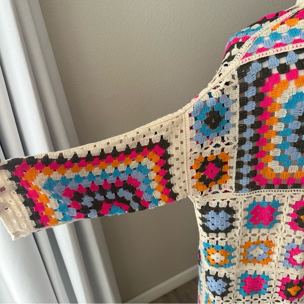 POL Patchwork Crochet Maxi Cardigan - image 5